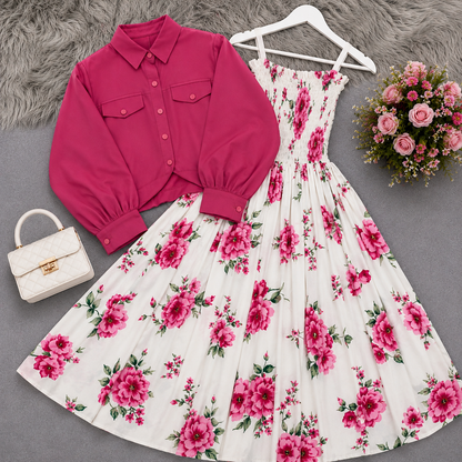 Pink Petal Dress Set | K-7