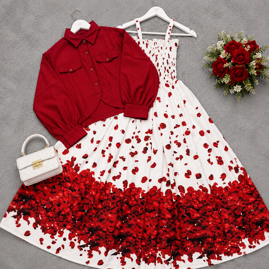 Scarlet Petal Dress Set | K-05