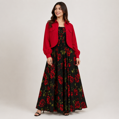 Crimson Rose Dress Set | K-3