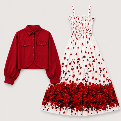 Scarlet Petal Dress Set | K-05