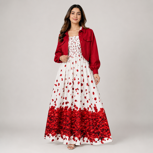 Scarlet Petal Dress Set | K-05