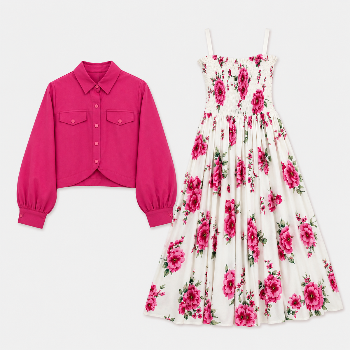 Pink Petal Dress Set | K-7