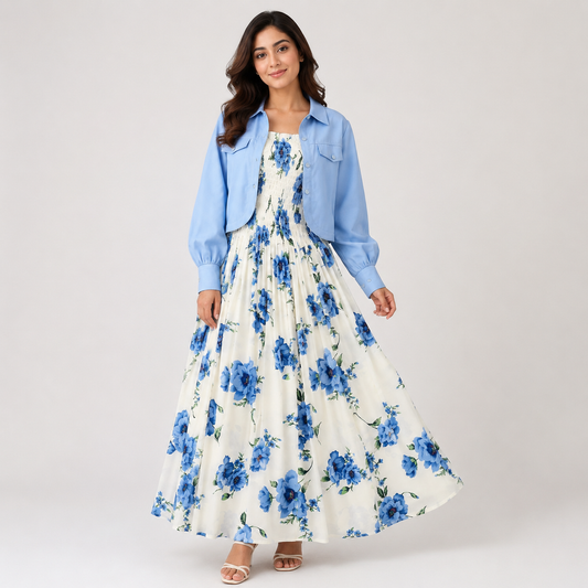 Blue Blossom Dress Set | K-8
