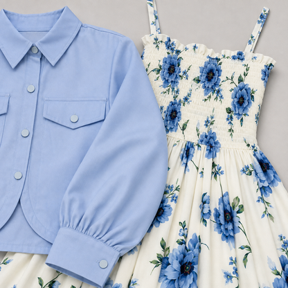 Blue Blossom Dress Set | K-8