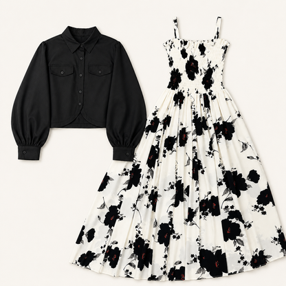 Midnight Bloom Dress Set | K-10